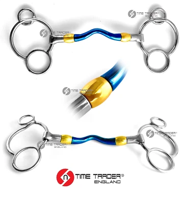 Port Blau Süßeisen Universal Trense Mund Pferd Bit Deutsch Silber Rollen