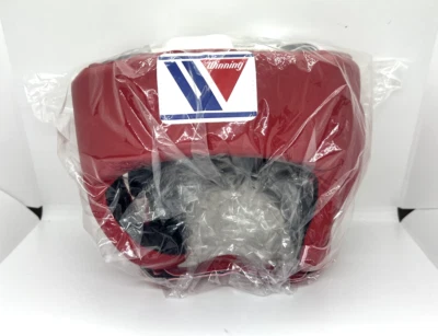 Winning Boxing Head gear Face Guard Red H-1700 For Kids String-type Used - Image 1 of 4