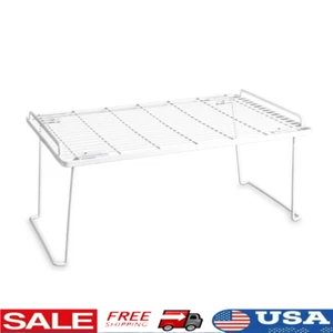 Folding Metal Kitchen Pantry Organizer Wire Shelf Storage Rack Stacking Shelves - Picture 1 of 8