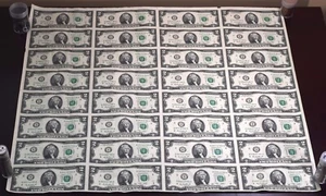 2009 32 Note Sheet $2 Two Dollar Bills New York Uncut Currency in Tube - Picture 1 of 4