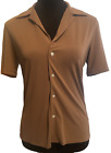 Ralph Lauren Womens Collection Classics Size 4 Rayon Blend Button Top Brown