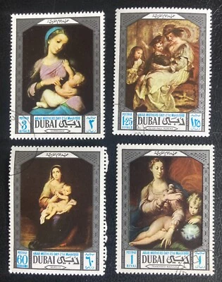 Dubai: Juego completo usado de 4 pinturas "Día de la Madre". lote #12-072903 Foto 1 de 2