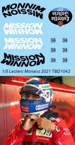 1/5 Decals per  Casco  Charles Leclerc Monaco 2021 TBD1042 - Picture 1 of 4
