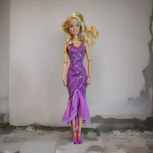 2009 Barbie Fashionista Glam Dream Articulated R4263 Fashion Purple Dress C388G - Picture 1 of 15