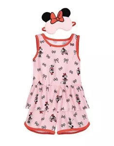 NEU Minnie Mouse Pyjama Set mit Schlafmaske Disney Store Kleinkind Mädchen Größe 3T - Bild 1 von 5