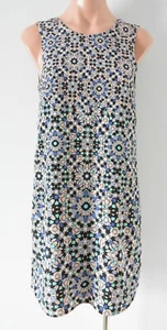 Tokito Dress Womens 8 Blue Pink Geometric Shift Sleeveless - Picture 1 of 11