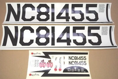 Great Planes Piper Cub 60 Size RC Model Airplane OEM Decals CUB6D01 CUB6D02 New! - Image 1 of 4