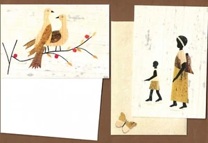 Rwandan Note Cards, Set of 2 Women for Women International Program Banana Leaves - Picture 1 of 2