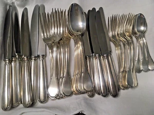 36pz Sambonet Baroque placcato argento servizio 6 coperti+frutta e thè - Foto 1 di 10