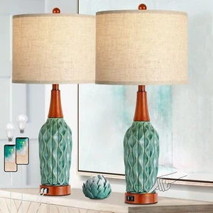 Vintage Table Lamps for Living Room Set of 2, Retro Bedside Lamp for Bedroom ... - Picture 1 of 8