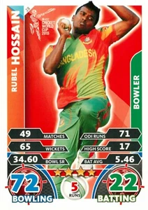 2015 BANGLADESH Cricket Card RUBEL HOSSAIN World Cup - Picture 1 of 2