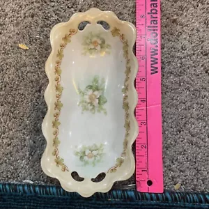 M.Z. Austria Plate Habsburg China Pink Roses Handled Mint Dish - Picture 1 of 6