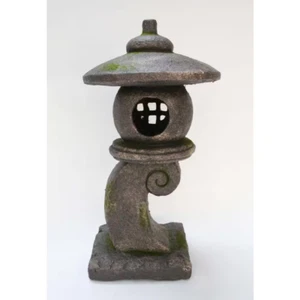 23 In. Grey Stone Pagoda Lantern Garden Statue - Picture 1 of 12