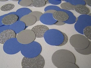 Confetti Silver glitter gray blue white 210 piece gender reveal baby shower 0079 - Picture 1 of 6