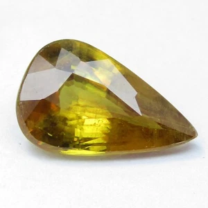 3.50Cts Sparkling Natural Sphene Titanite 13.5x8.4x4.9mm Pear Shape Gemstone - Picture 1 of 4