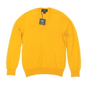Brooks Brothers V-Neck Sweater Small 100% 2-Ply Scottish Cashmere MSRP $348 NWT - Picture 1 of 9
