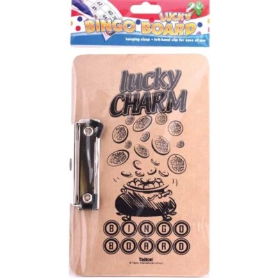 (Set of 10) Bingo Board With Metal Side Clip Lucky Charm Printed Bingo Clipboard - Image 1 of 2