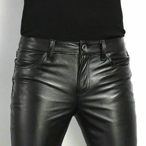 Real Leather SKINNY LEG Jeans Trousers LEVI 501 STYLING MOST SIZES AVAILABLE - Picture 1 of 8