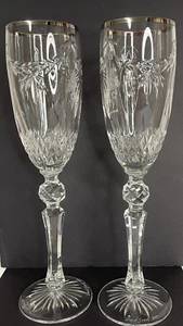 Coppia calici cristallo Waterford firmati David Grant 2000 vintage farfalla incisione argento - Foto 1 di 15