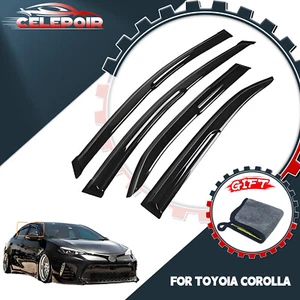 4Pcs Fit Window Visor Vent Sun Rain Guard Deflector 2019-2024 Toyota Corolla US - Picture 1 of 14