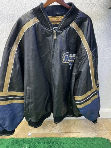 VINTAGE G3 G-III CARL BANKS ST. LOUIS  RAMS NFL FOOTBALL LEATHER JACKET 5XL Cover