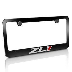 Chevrolet Camaro ZL1 Black Metal License Plate Frame - Picture 1 of 3