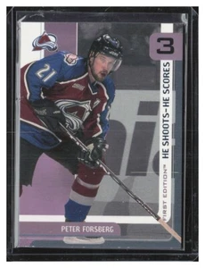 2002-03 BAP First Edition He Shoots He Scores Points #18 Peter Forsberg 3 pts. - Picture 1 of 2