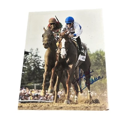 ¡Foto 8,5x11 firmada por Jesús Castañón! Churchill Downs & Derby Horse Jockey! Foto 1 de 3
