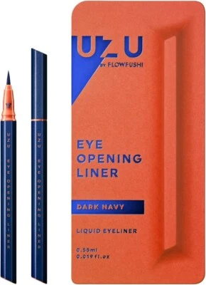 FLOWFUSHI UZU Eye Opening Liner Dark Navy Liquid Eyeliner Dye Alcohol Free JPN - Image 1 of 4