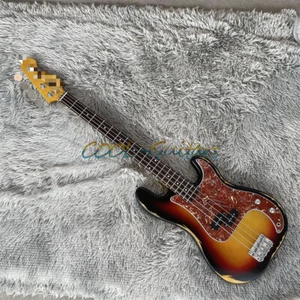 Basso Elettrico Vintage Sunburst Precision 4 Corde Corpo Solido in Magazzino - Foto 1 di 5