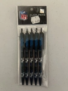 CAROLINA PANTHERS TEAM LOGO 5ER-PACK CLICK SCHWARZE TINTE STIFTE BRANDNEU - Bild 1 von 2