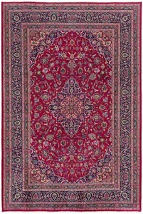 Mashhad Alfombra persa anudada a mano 299x199 cm-fina, oriental, alfombra, alfombra, rojo - Imagen 1 de 12
