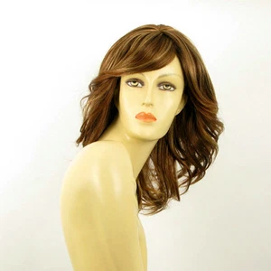 Perruque femme mi-longue Châtain Cuivré Méché Blond Clair CHARLOTTE 6BT27B - Picture 1 of 8