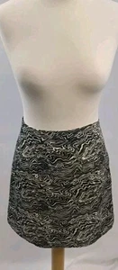 Black And White A-line Mini Skirt Size 10 - Picture 1 of 5