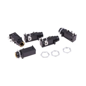 5PCS Audio Straight jack Connector Jack Stereo Dual Channel Microphone Socket _j - Photo 1/12