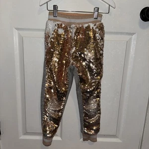 Lola And The Boys Girls Sequin Jogger Pants Size 6 Pull On * FLAW* - Picture 1 of 9