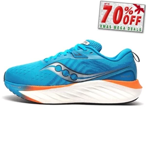 Saucony Triumph 22 Mens Premium Running Shoes Fitness Gym Workout Trainers Blue - Picture 1 of 6