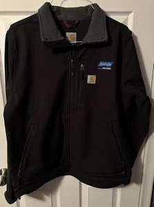 Carhartt Black Nylon Jacket Men’s Size Large Norton Saint-Gobain Embroidered - Picture 1 of 4