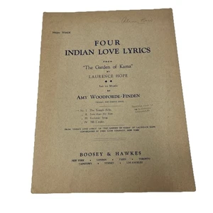 Four Indian Love Lyrics The Garden of Kama No. I Temple Bells Boosey & Hawkes - Picture 1 of 6