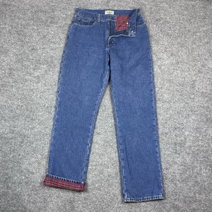 Vintage LL Bean Jeans Womens 12 Tall Blue Flannel Lined Cotton Denim 32x32 - Picture 1 of 17