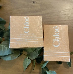 RARE LOT OF 2 Vintage 1oz Eau De Parfum Soap Luxury Case Lagerfeld Chloe 1980s - Picture 1 of 5
