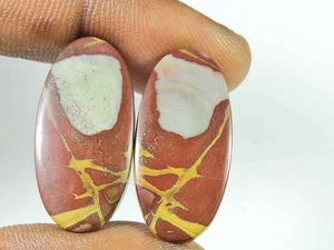 25Cts. Natural Noreena Jasper (13mm X 26mm each) Oval Cabochon Match Pair z071 - Picture 1 of 9