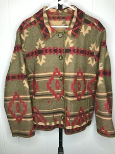 Vintage Woolrich Damen Wende Wolljacke Southwestern/Aztec Muster Gr. LG - Bild 1 von 6