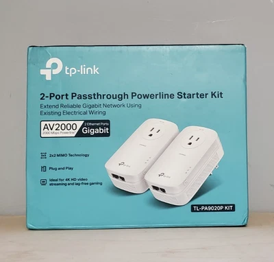 TP-LINK AV2000 2-Port Gigabit Passthrough Powerline Starter Kit - Image 1 of 4