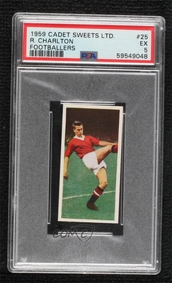 1959 Cadet Sweets Futbolistas Bobby Charlton #25 PSA 5 Foto 1 de 2