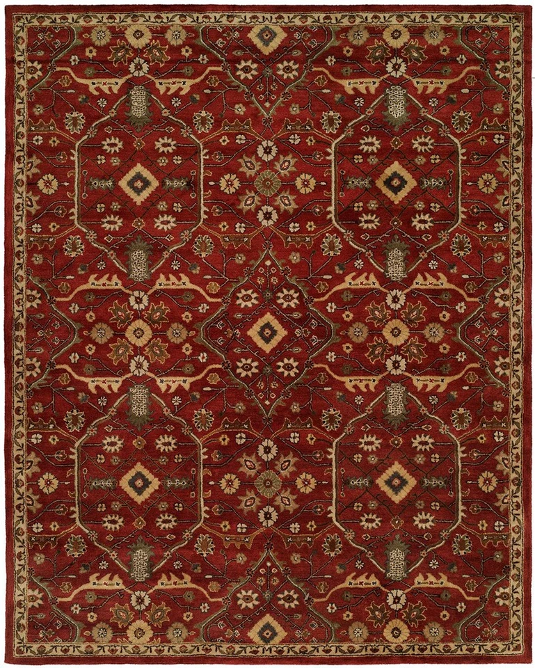 2x10 Kalaty Red Blocks Mirrored Petals Floral Runner EM-296 - Aprx 2' 6" x 10' - Image 1 of 1