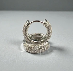 Orecchini in Ottone da donna Cerchi con Zirconi Anallergici Nickel Free - Imagen 1 de 5