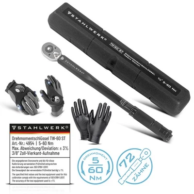 STAHLWERK Drehmomentschlüssel 5-60 Nm 3/8“ Umschaltknarre Ratschenschlüssel  - Bild 1 von 4