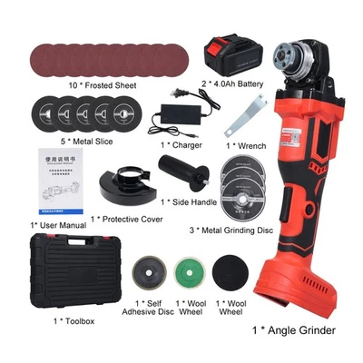 1-Cordless Angle Grinder Brushless Angle Grinder 2PCS 21V 4.0Ah Battery SUKE - Image 1 of 4
