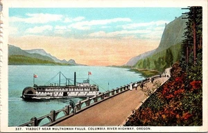 Postcard Viaduct Multnomah Falls Columbia River Highway Oregon OR  - Picture 1 of 2